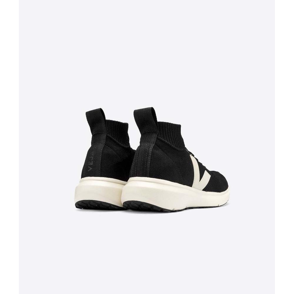 παπουτσια για τρεξιμο ανδρικα Veja V-KNIT VEJA X RICK OWENS MID μαυρα | GR 153HAP